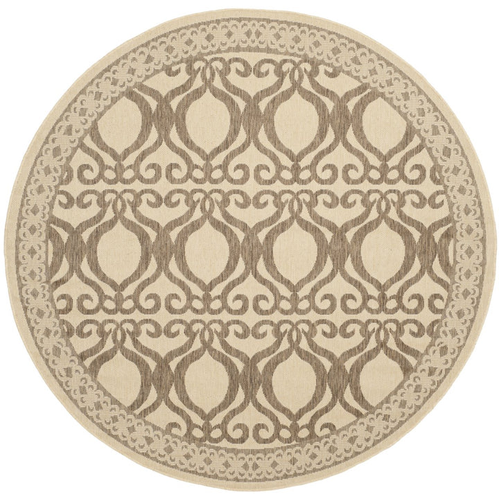 SAFAVIEH Outdoor CY3040-3001 Courtyard Natural / Brown Rug Image 1