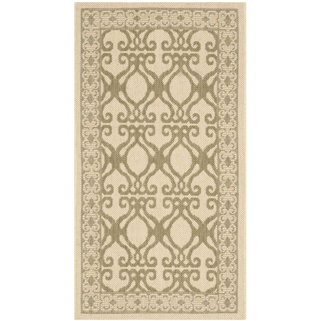 SAFAVIEH Outdoor CY3040-1E01 Courtyard Natural / Olive Rug Image 7