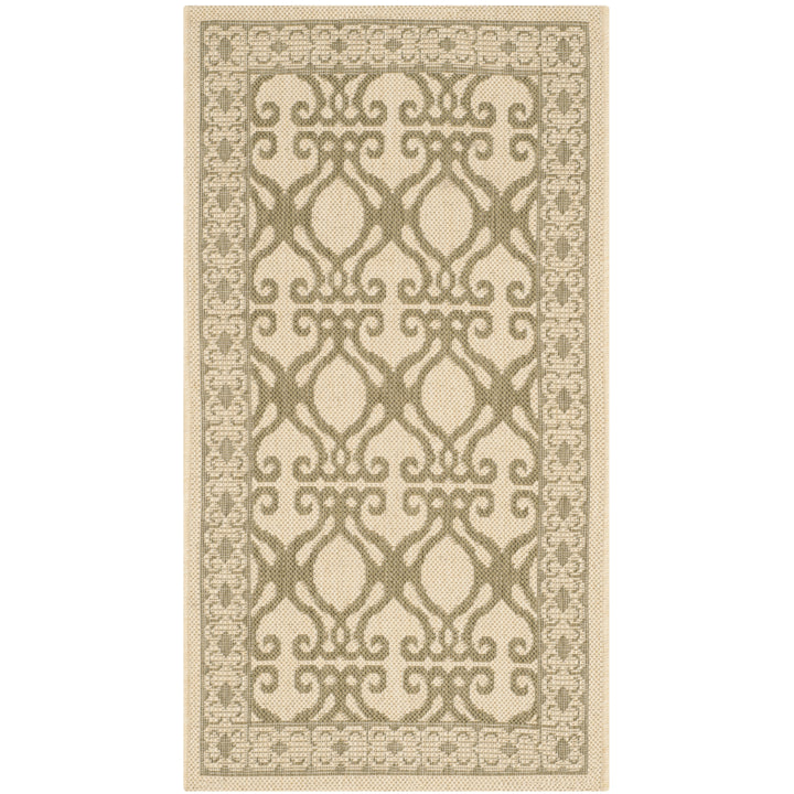 SAFAVIEH Outdoor CY3040-1E01 Courtyard Natural / Olive Rug Image 7