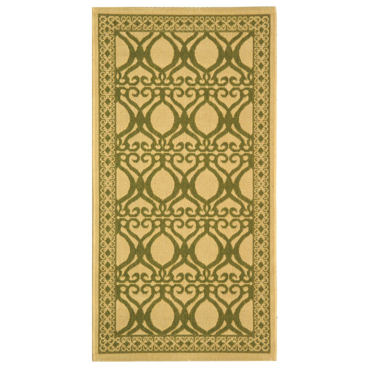 SAFAVIEH Outdoor CY3040-1E01 Courtyard Natural / Olive Rug Image 8