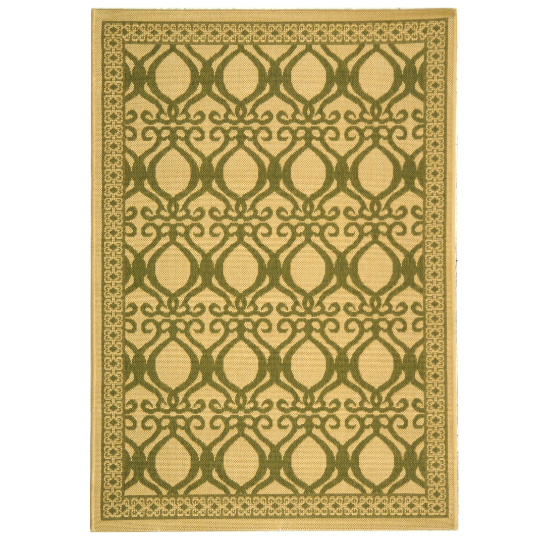 SAFAVIEH Outdoor CY3040-1E01 Courtyard Natural / Olive Rug Image 9