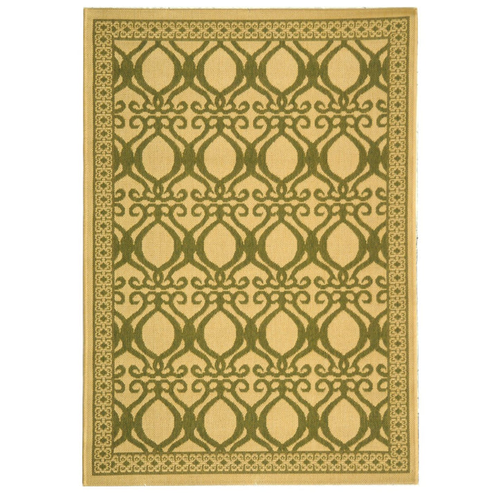 SAFAVIEH Outdoor CY3040-1E01 Courtyard Natural / Olive Rug Image 1