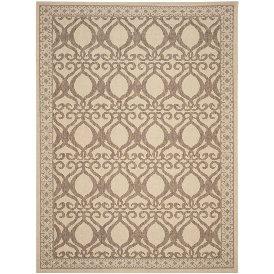 SAFAVIEH Outdoor CY3040-3001 Courtyard Natural / Brown Rug Image 1