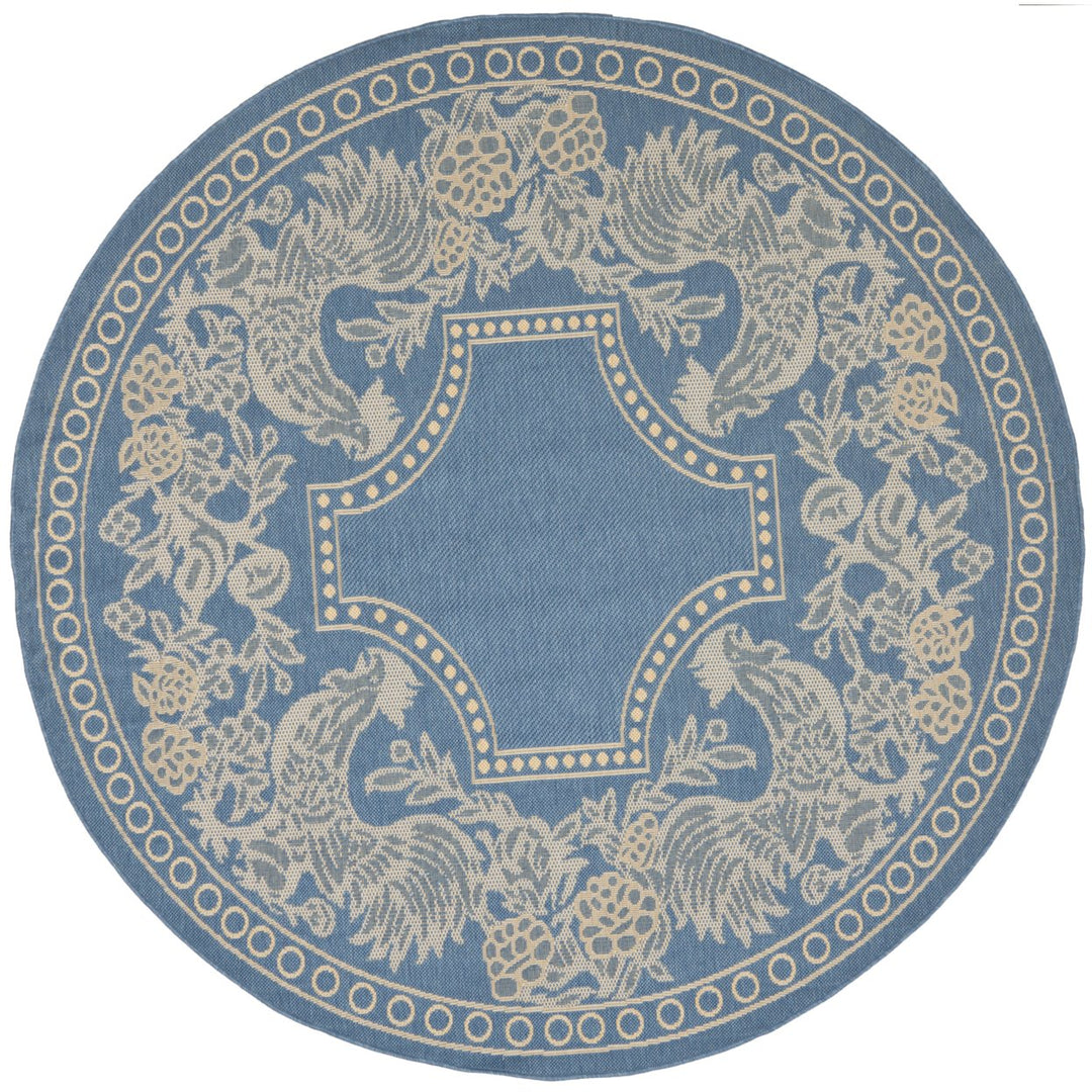 SAFAVIEH Outdoor CY3305-3103 Courtyard Blue / Natural Rug Image 3