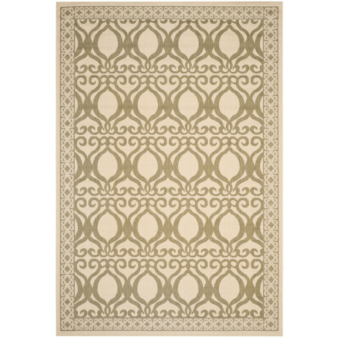 SAFAVIEH Outdoor CY3040-1E01 Courtyard Natural / Olive Rug Image 10