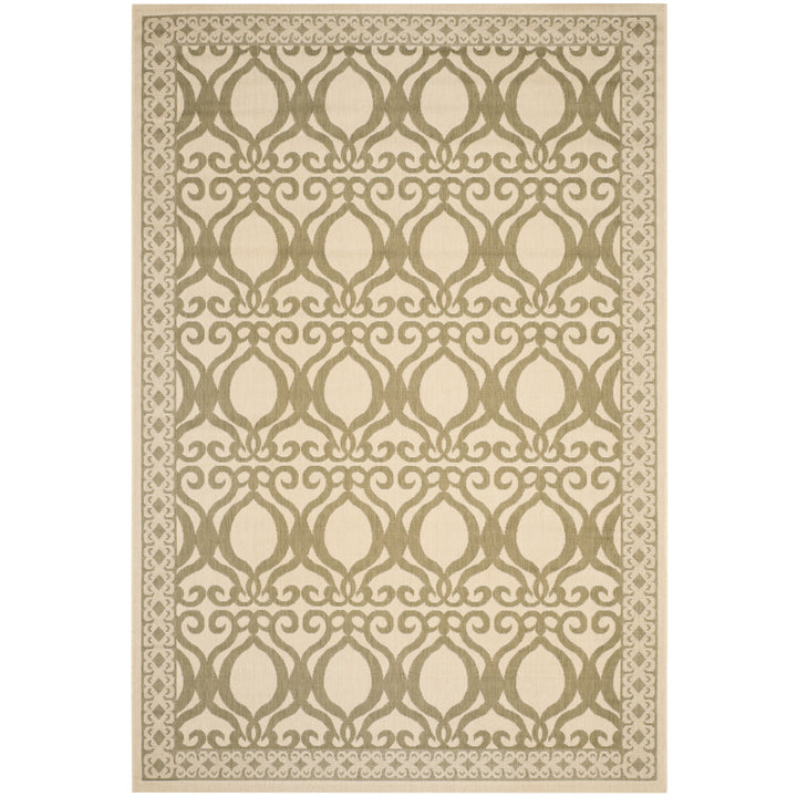 SAFAVIEH Outdoor CY3040-1E01 Courtyard Natural / Olive Rug Image 10