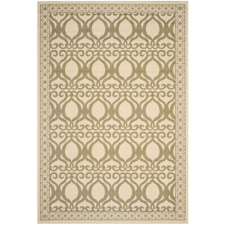 SAFAVIEH Outdoor CY3040-1E01 Courtyard Natural / Olive Rug Image 1