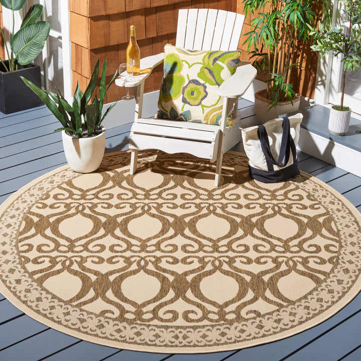 SAFAVIEH Outdoor CY3040-3001 Courtyard Natural / Brown Rug Image 11