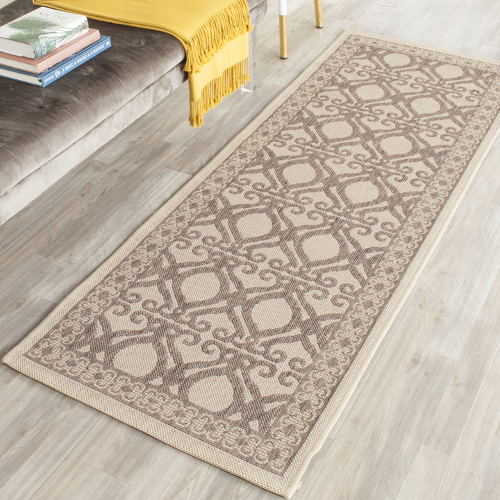 SAFAVIEH Outdoor CY3040-3001 Courtyard Natural / Brown Rug Image 12