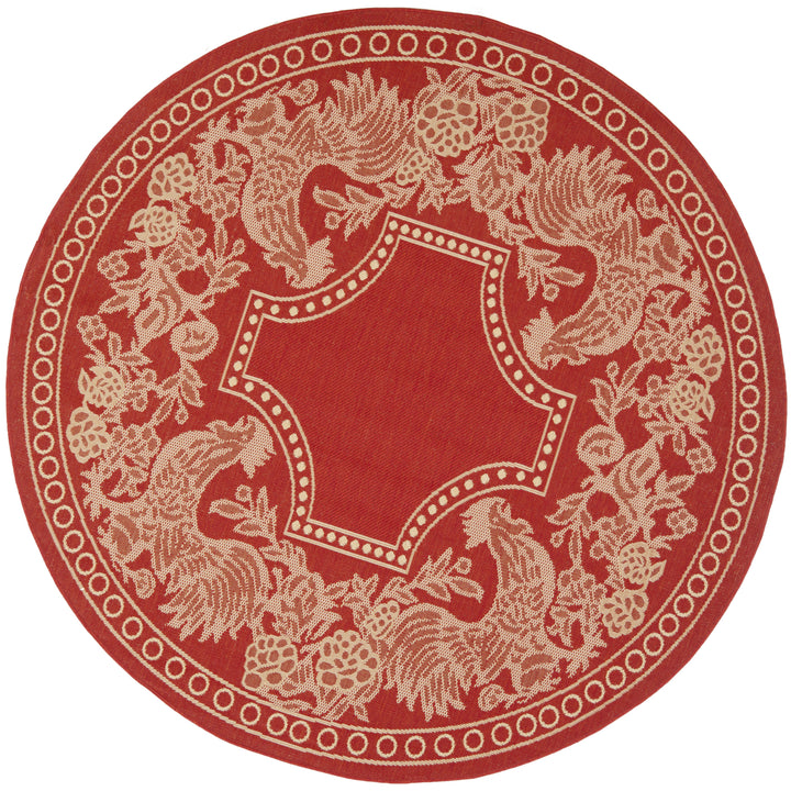 SAFAVIEH Outdoor CY3305-3707 Courtyard Red / Natural Rug Image 4