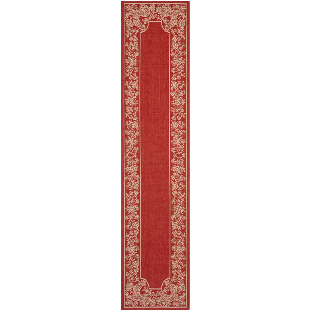 SAFAVIEH Outdoor CY3305-3707 Courtyard Red / Natural Rug Image 5