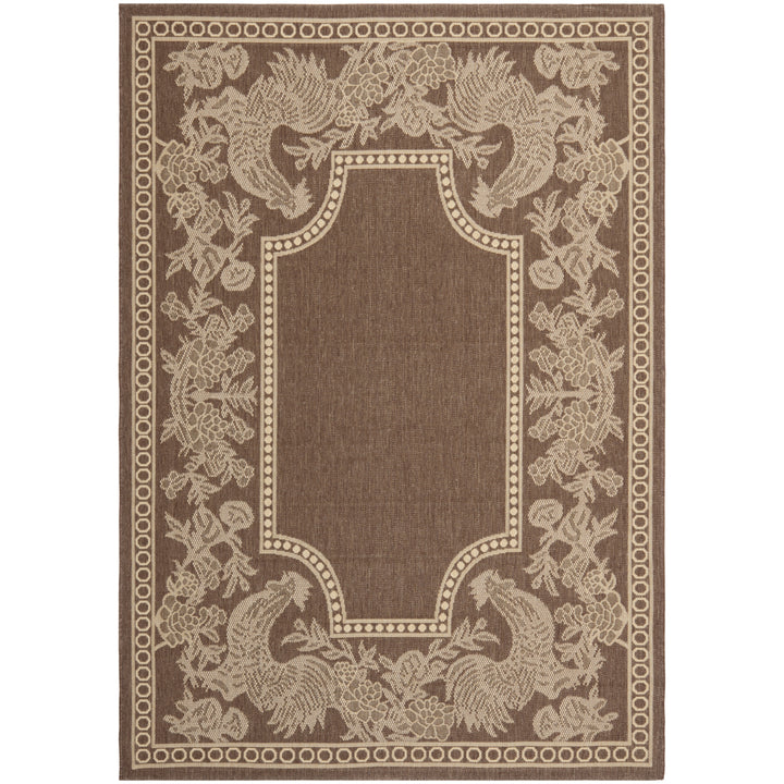 SAFAVIEH Outdoor CY3305-3409 Courtyard Chocolate / Natural Rug Image 6