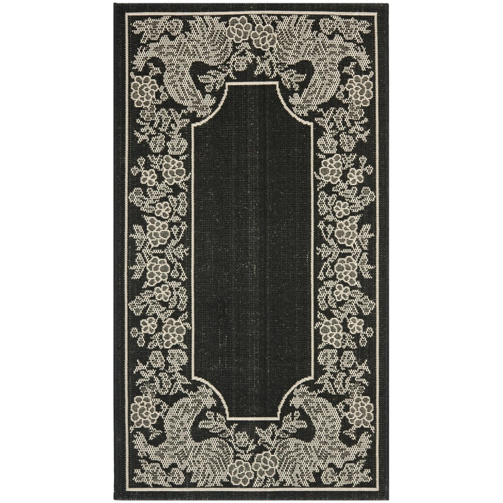 SAFAVIEH Indoor Outdoor CY3305-3908 Courtyard Black / Sand Rug Image 1