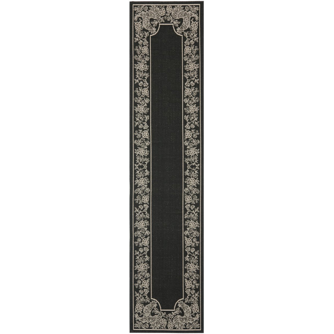 SAFAVIEH Indoor Outdoor CY3305-3908 Courtyard Black / Sand Rug Image 1