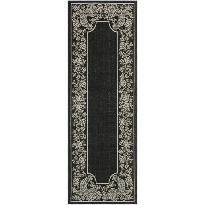 SAFAVIEH Indoor Outdoor CY3305-3908 Courtyard Black / Sand Rug Image 1