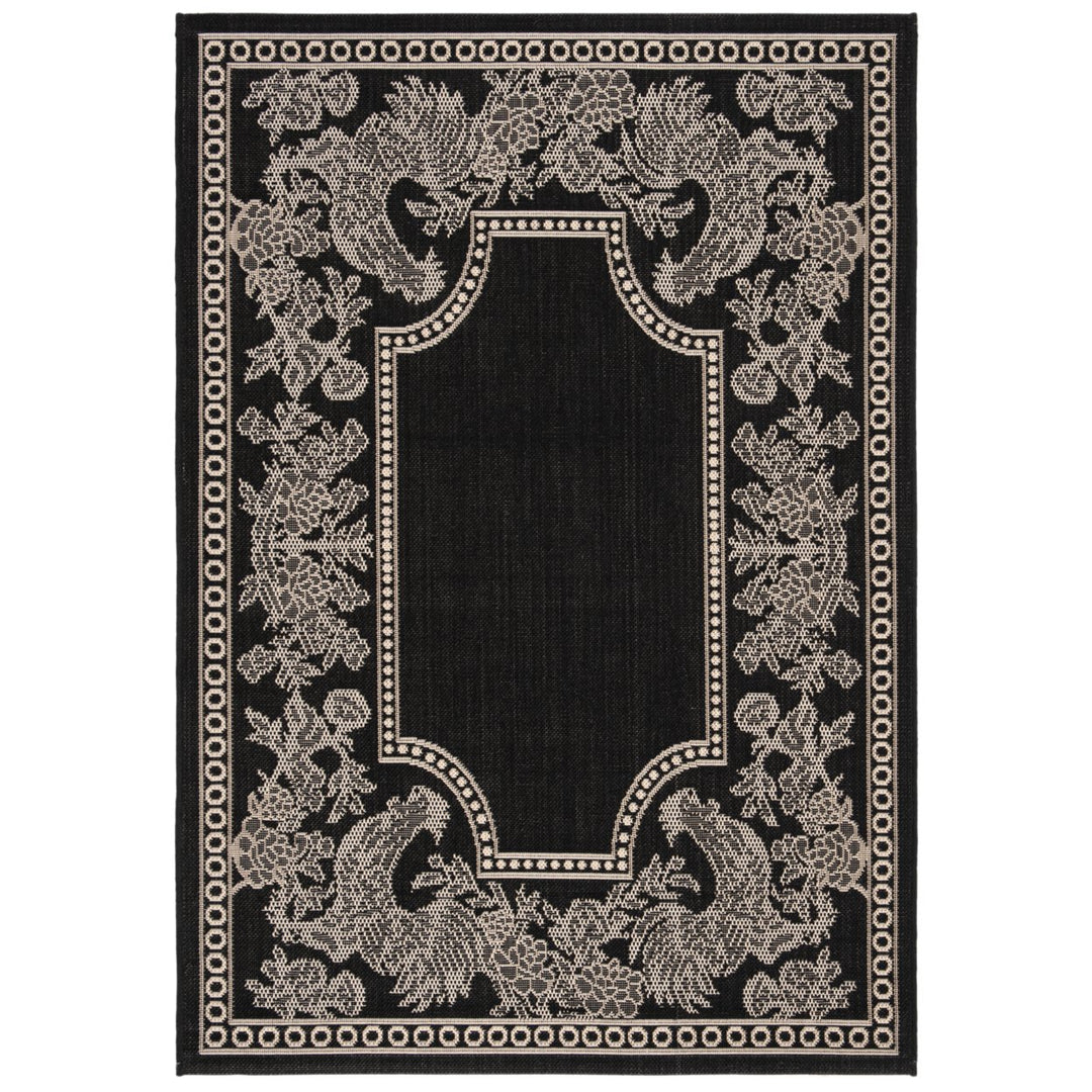 SAFAVIEH Indoor Outdoor CY3305-3908 Courtyard Black / Sand Rug Image 1