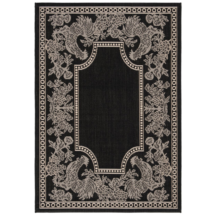 SAFAVIEH Indoor Outdoor CY3305-3908 Courtyard Black / Sand Rug Image 1