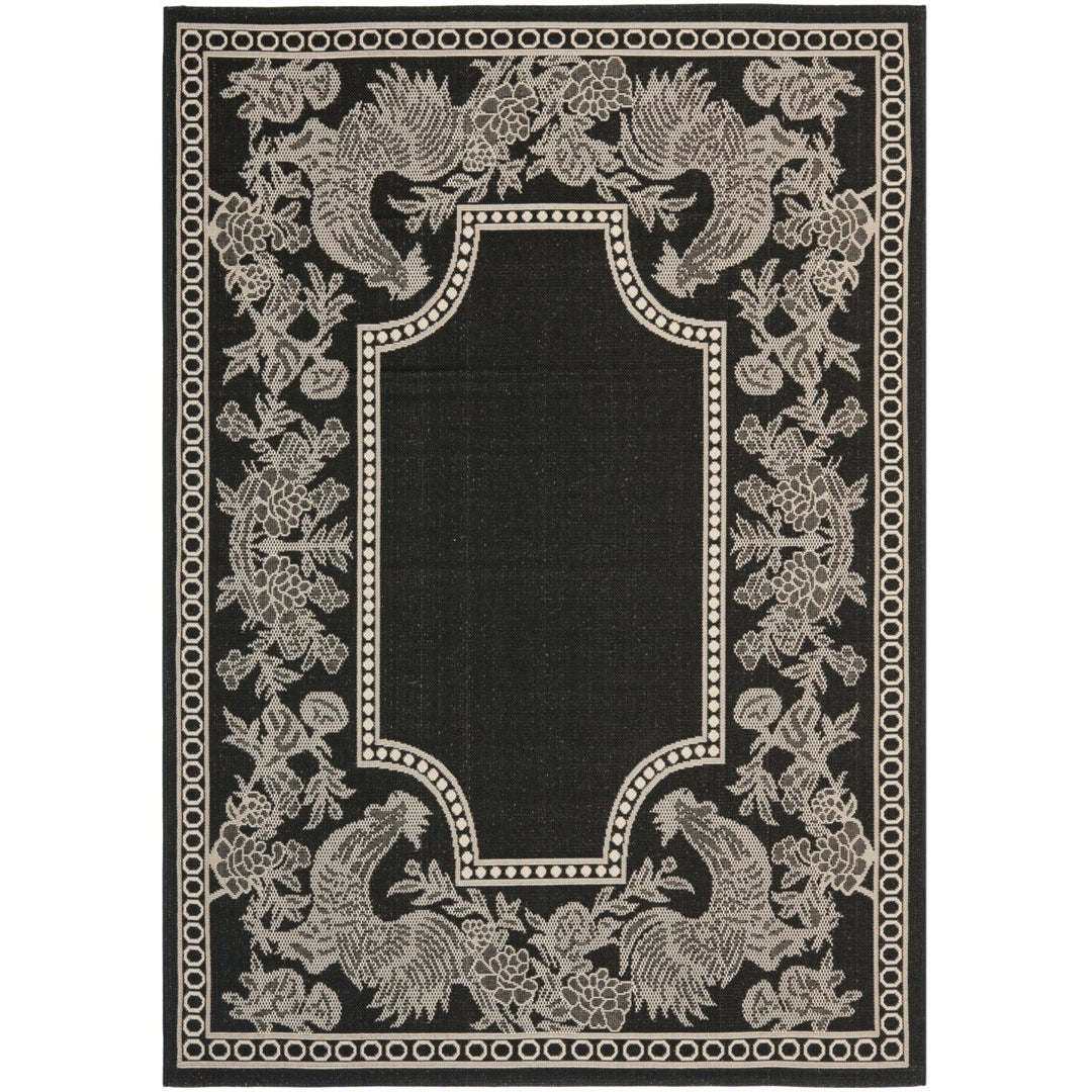 SAFAVIEH Indoor Outdoor CY3305-3908 Courtyard Black / Sand Rug Image 1