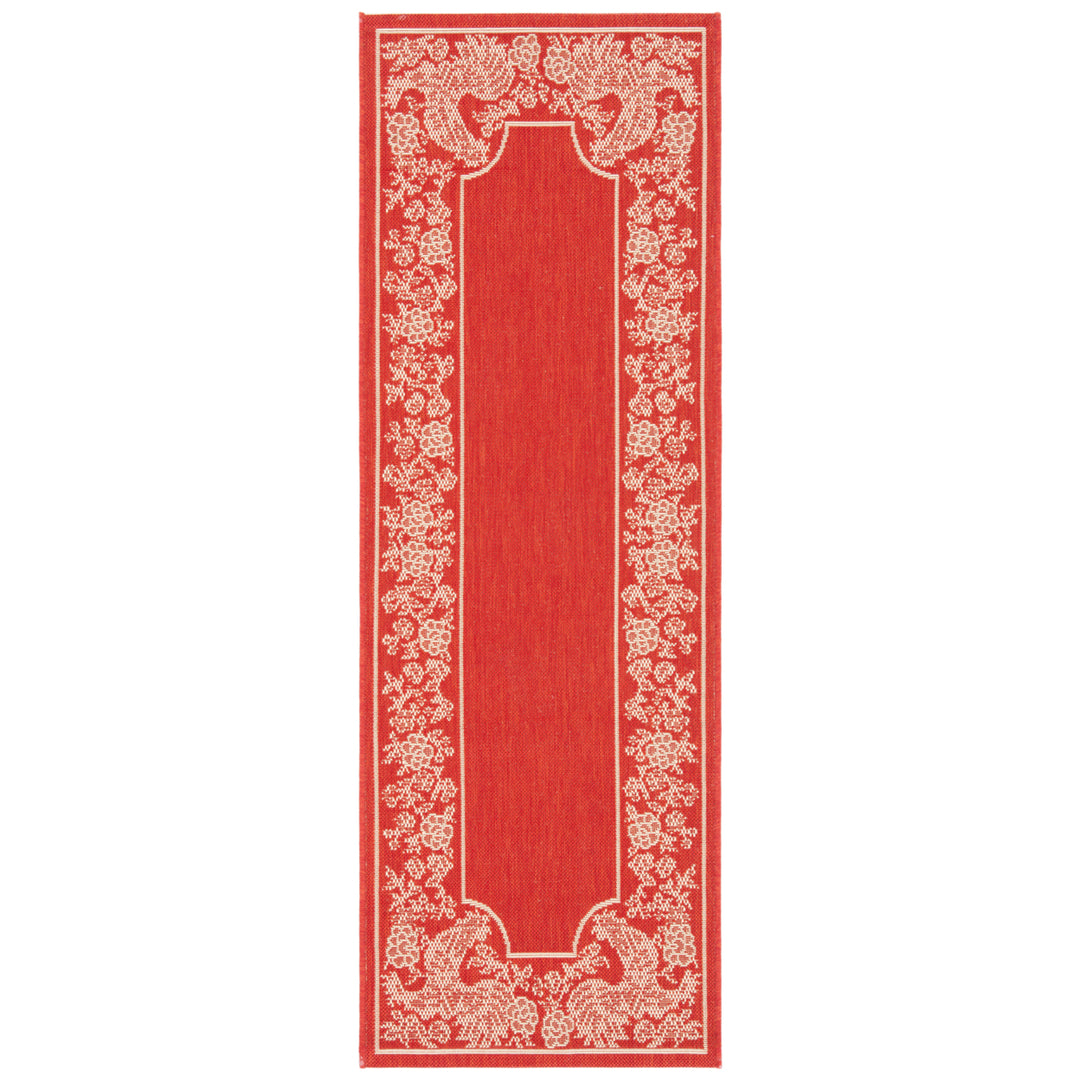 SAFAVIEH Outdoor CY3305-3707 Courtyard Red / Natural Rug Image 10