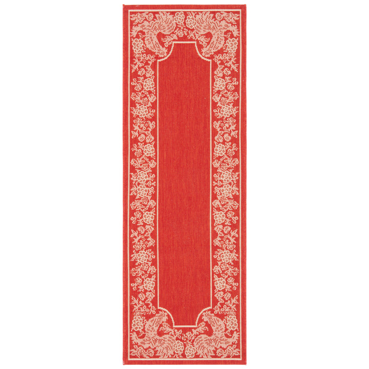 SAFAVIEH Outdoor CY3305-3707 Courtyard Red / Natural Rug Image 10