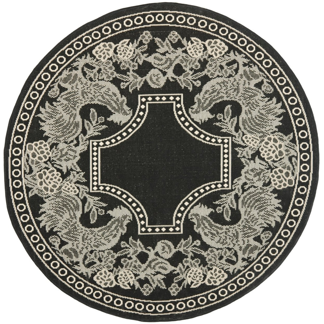 SAFAVIEH Indoor Outdoor CY3305-3908 Courtyard Black / Sand Rug Image 1