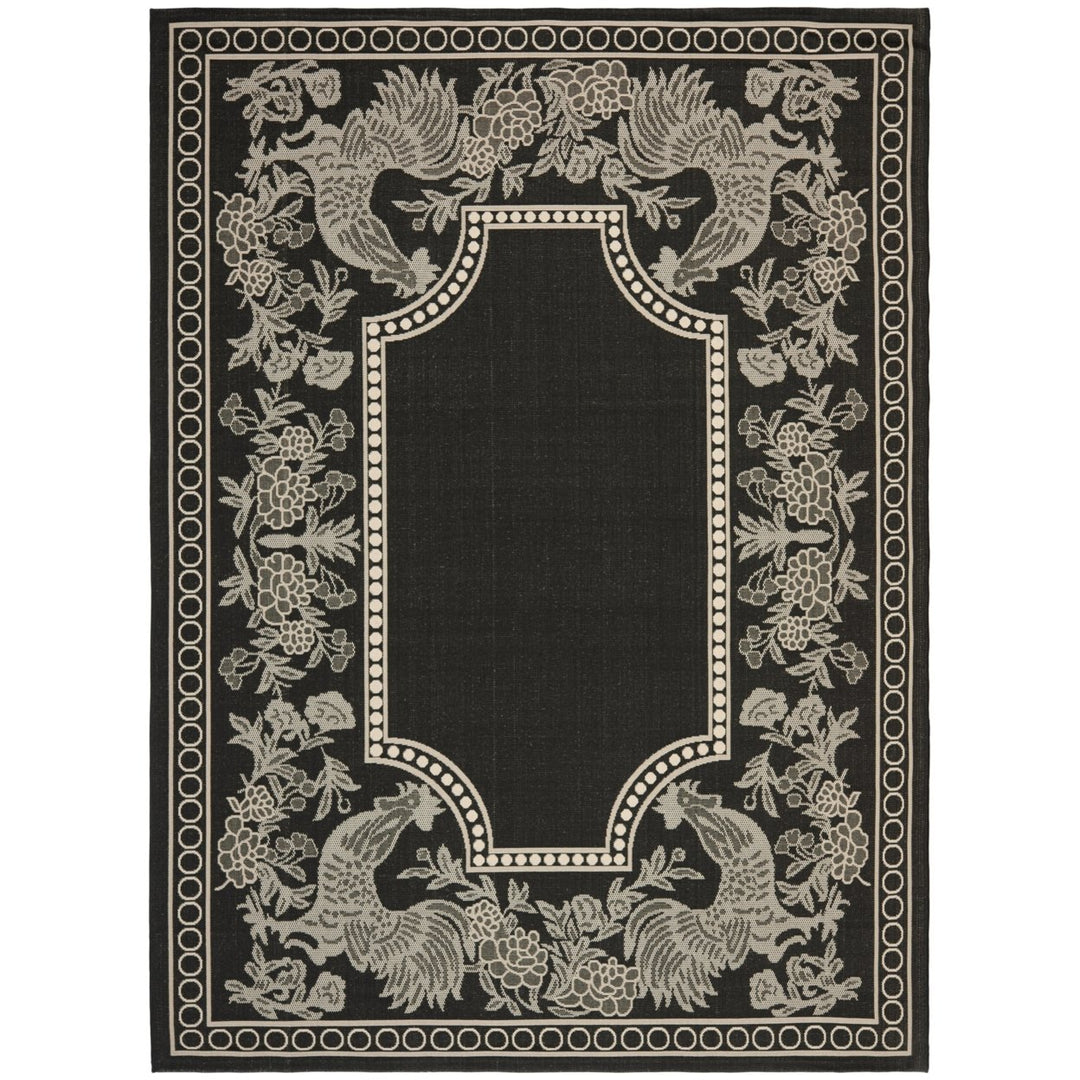 SAFAVIEH Indoor Outdoor CY3305-3908 Courtyard Black / Sand Rug Image 1