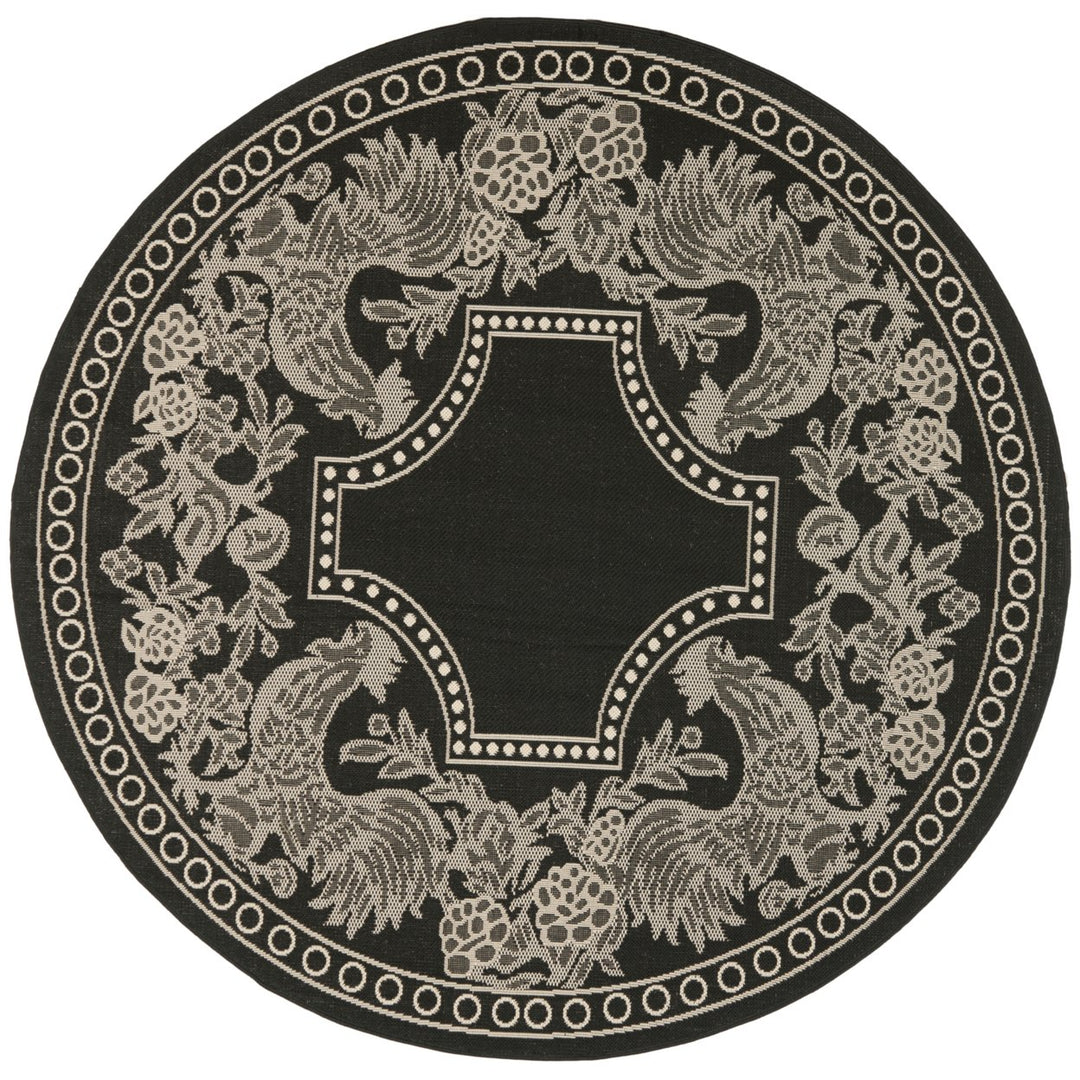 SAFAVIEH Indoor Outdoor CY3305-3908 Courtyard Black / Sand Rug Image 1