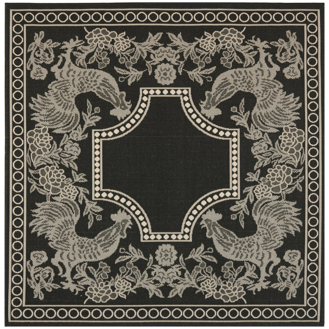 SAFAVIEH Indoor Outdoor CY3305-3908 Courtyard Black / Sand Rug Image 1