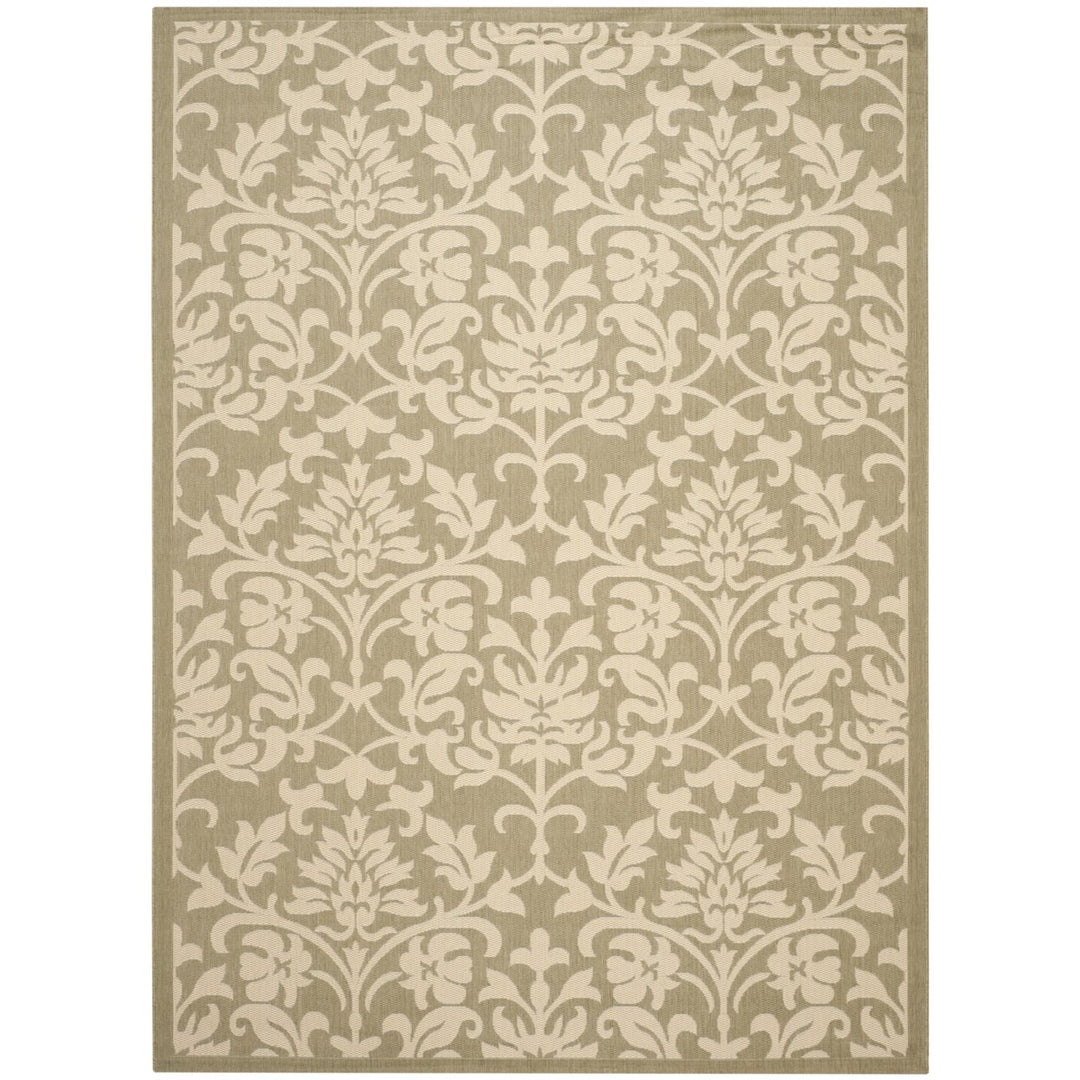 SAFAVIEH Outdoor CY3416-1E06 Courtyard Olive / Natural Rug Image 2