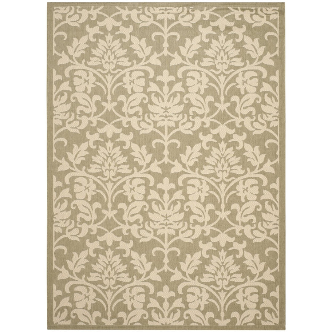 SAFAVIEH Outdoor CY3416-1E06 Courtyard Olive / Natural Rug Image 1