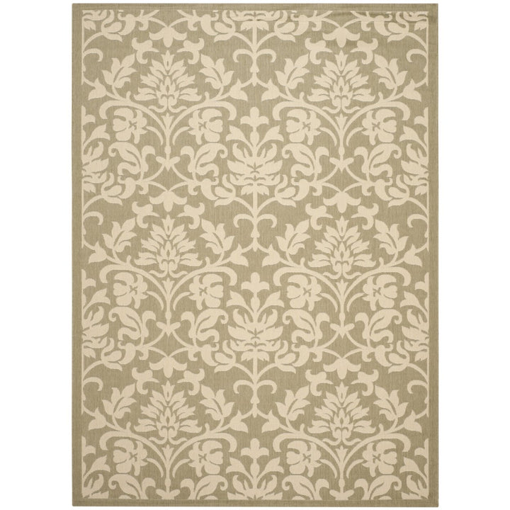 SAFAVIEH Outdoor CY3416-1E06 Courtyard Olive / Natural Rug Image 1