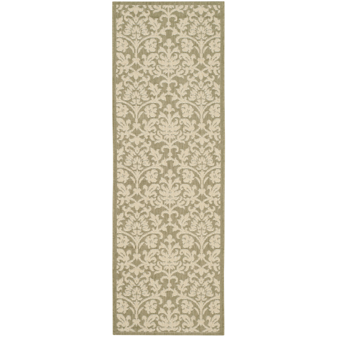 SAFAVIEH Outdoor CY3416-1E06 Courtyard Olive / Natural Rug Image 3