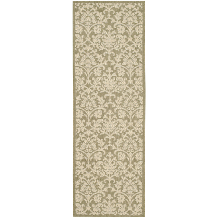 SAFAVIEH Outdoor CY3416-1E06 Courtyard Olive / Natural Rug Image 3