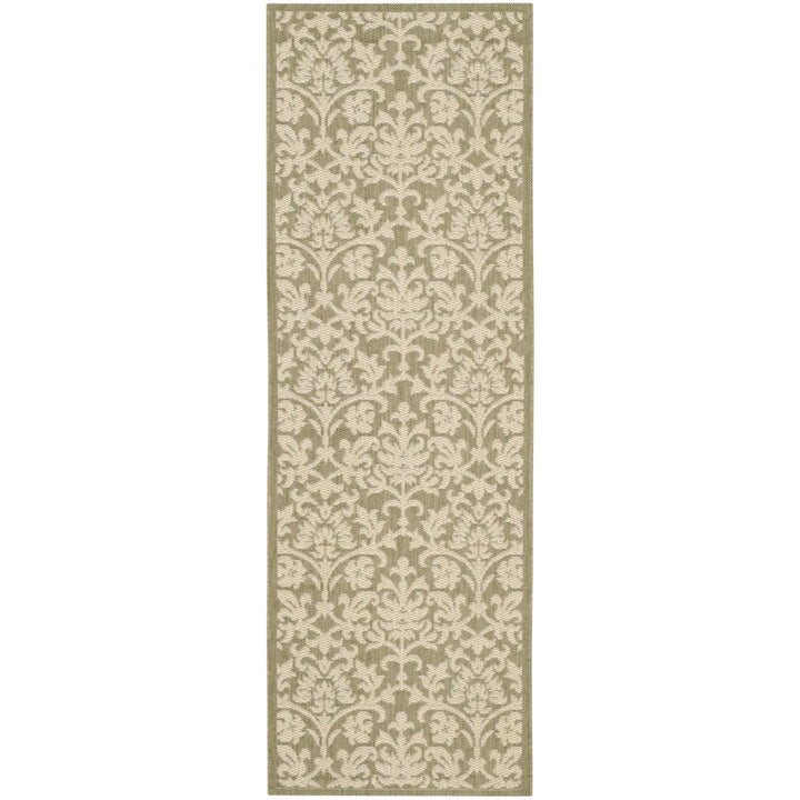 SAFAVIEH Outdoor CY3416-1E06 Courtyard Olive / Natural Rug Image 1