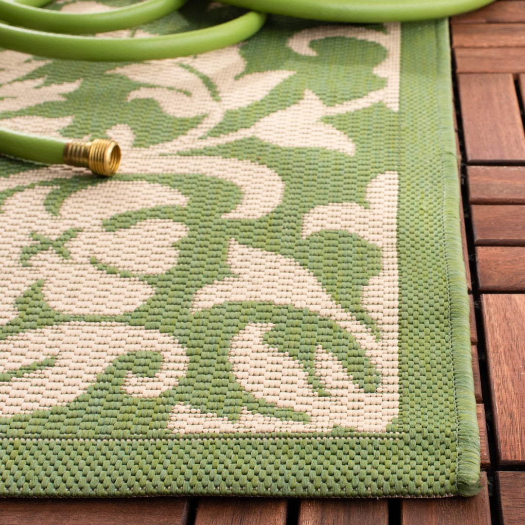 SAFAVIEH Outdoor CY3416-1E06 Courtyard Olive / Natural Rug Image 4