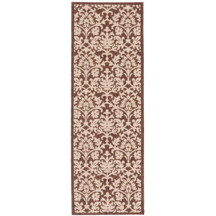 SAFAVIEH Outdoor CY3416-3409 Courtyard Chocolate / Natural Rug Image 3