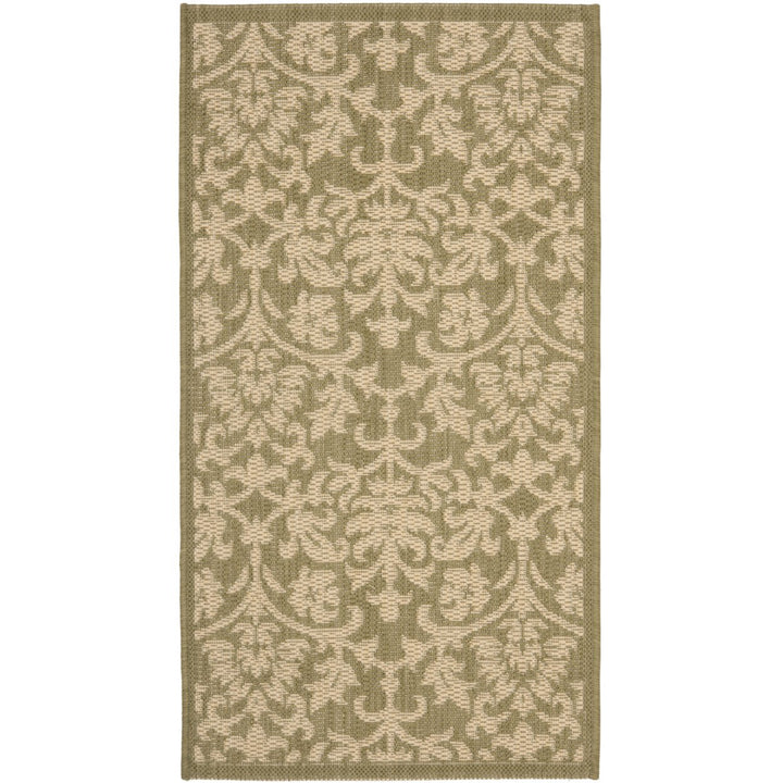 SAFAVIEH Outdoor CY3416-1E06 Courtyard Olive / Natural Rug Image 6