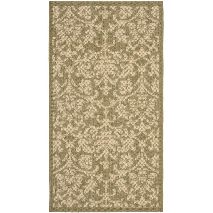 SAFAVIEH Outdoor CY3416-1E06 Courtyard Olive / Natural Rug Image 1