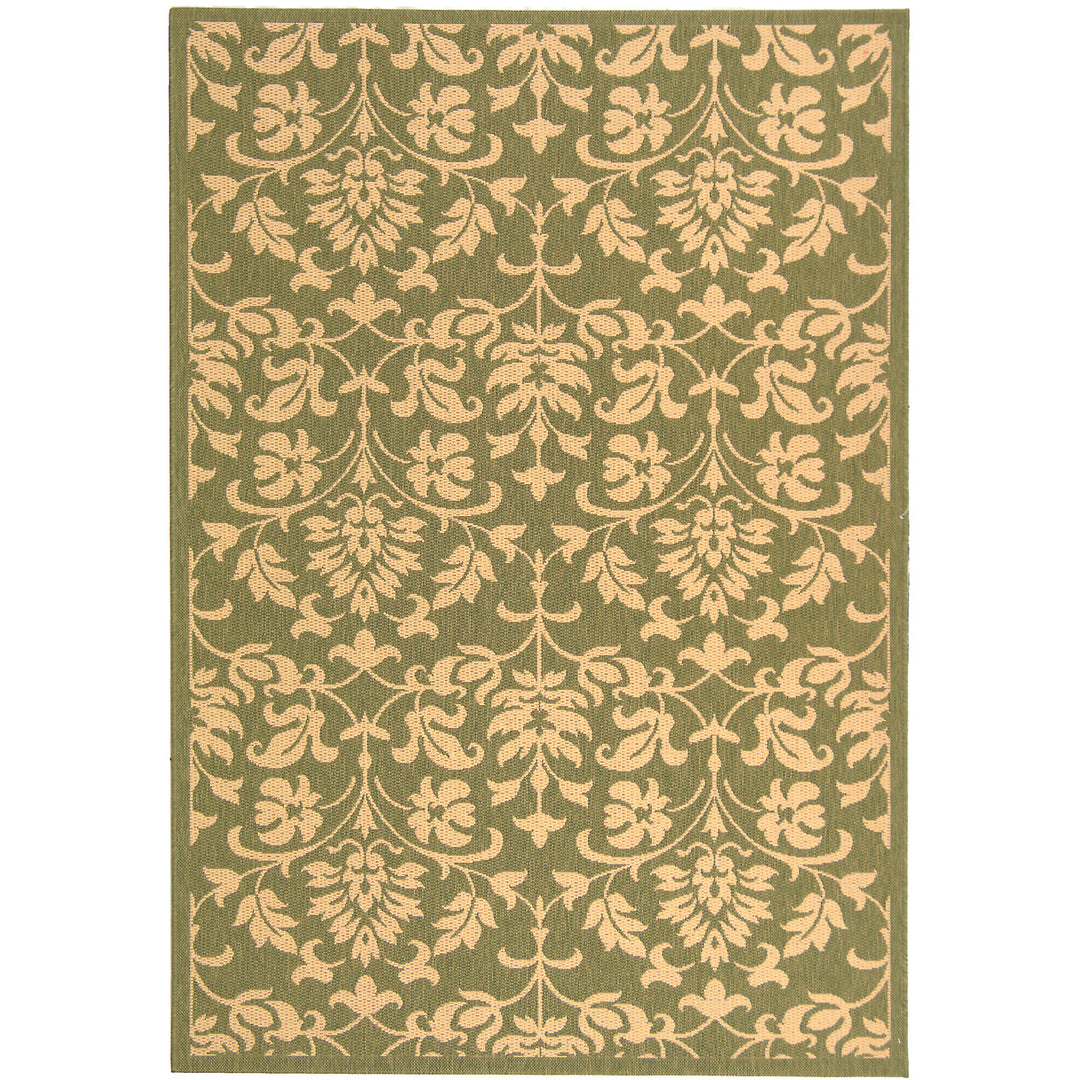 SAFAVIEH Outdoor CY3416-1E06 Courtyard Olive / Natural Rug Image 7