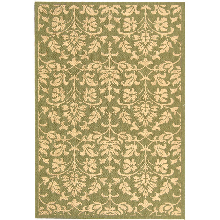 SAFAVIEH Outdoor CY3416-1E06 Courtyard Olive / Natural Rug Image 1