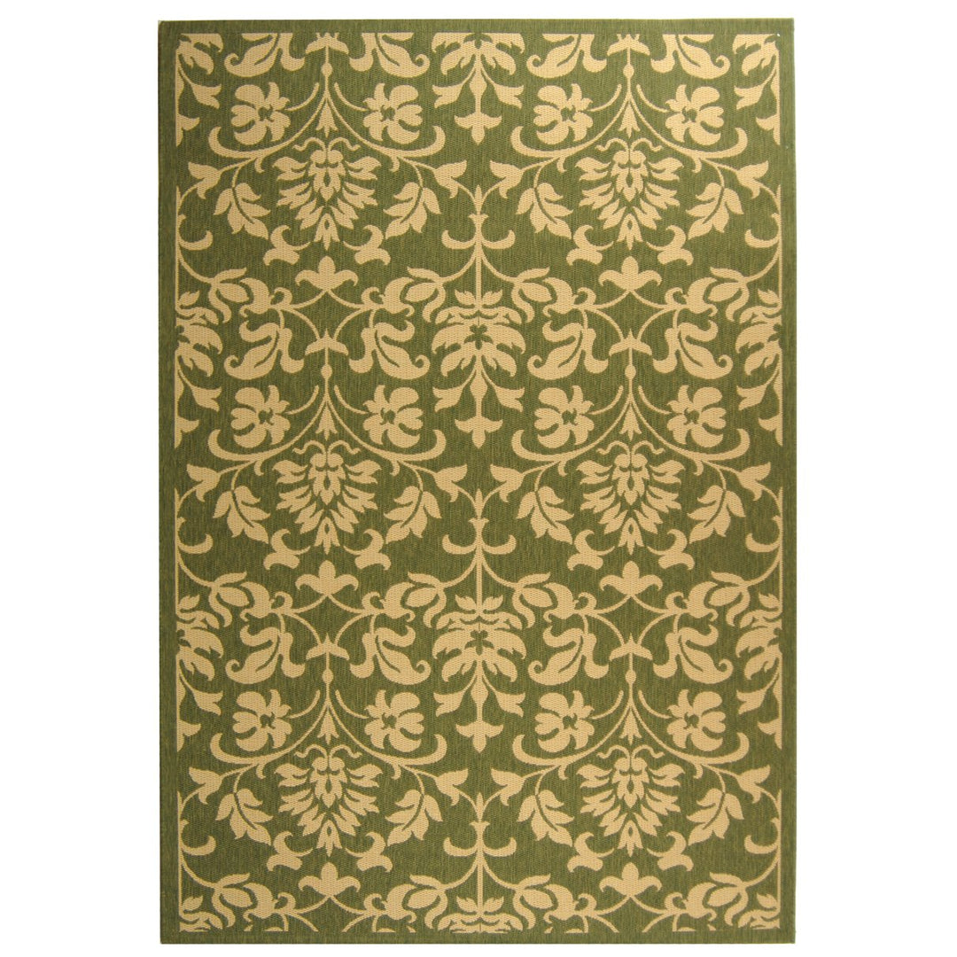 SAFAVIEH Outdoor CY3416-1E06 Courtyard Olive / Natural Rug Image 1