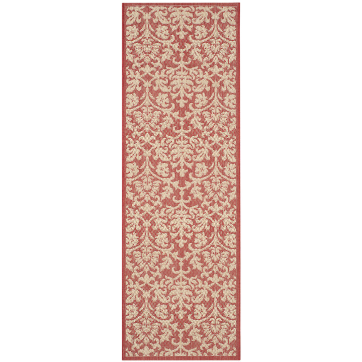 SAFAVIEH Outdoor CY3416-3707 Courtyard Red / Natural Rug Image 6