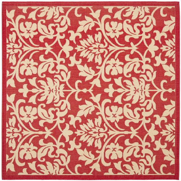 SAFAVIEH Outdoor CY3416-3707 Courtyard Red / Natural Rug Image 7