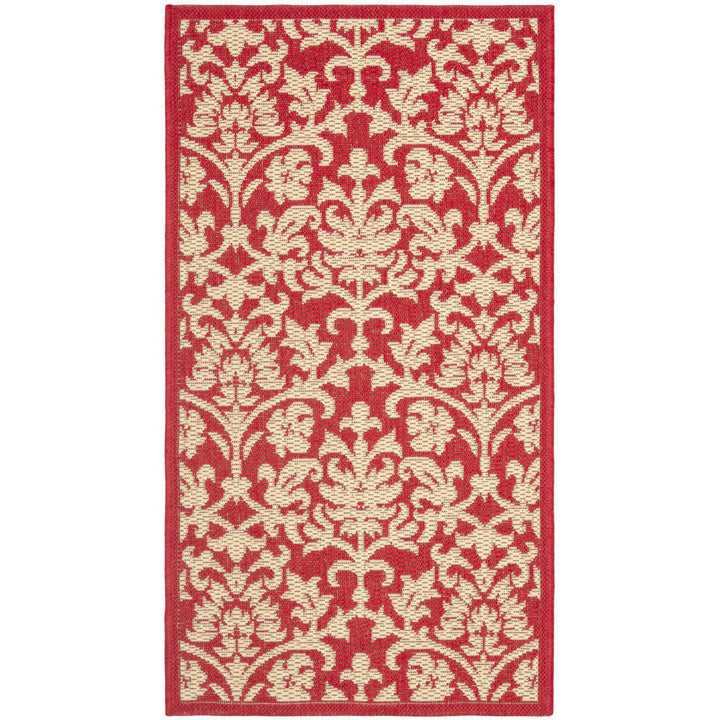 SAFAVIEH Outdoor CY3416-3707 Courtyard Red / Natural Rug Image 9