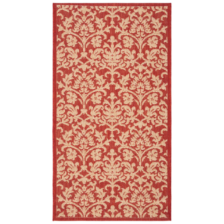 SAFAVIEH Outdoor CY3416-3707 Courtyard Red / Natural Rug Image 10