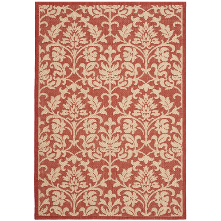 SAFAVIEH Outdoor CY3416-3707 Courtyard Red / Natural Rug Image 11