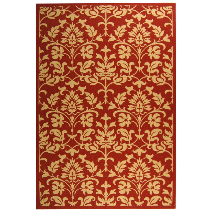 SAFAVIEH Outdoor CY3416-3707 Courtyard Red / Natural Rug Image 12