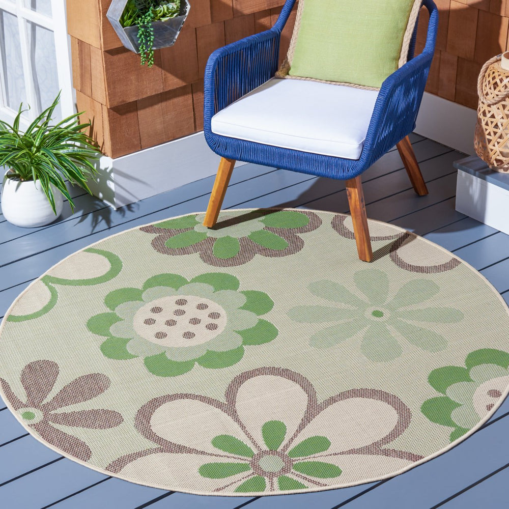 SAFAVIEH Outdoor CY4035A Courtyard Natural Brown / Olive Rug Image 2