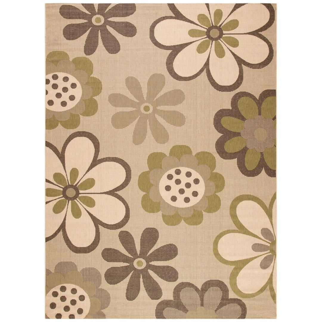 SAFAVIEH Outdoor CY4035A Courtyard Natural Brown / Olive Rug Image 3