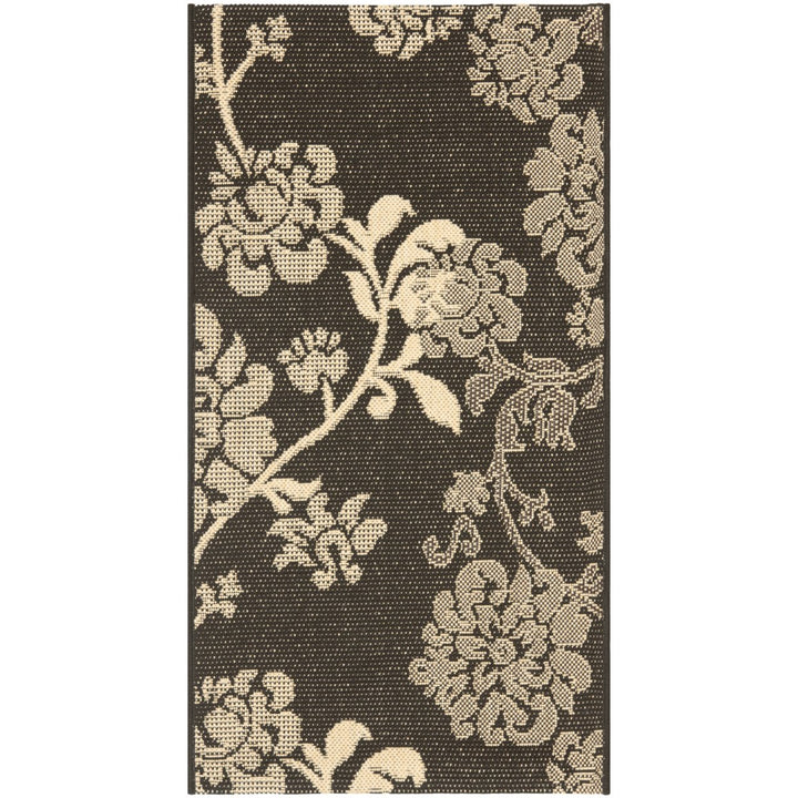SAFAVIEH Outdoor CY4027D Courtyard Black Natural / Brown Rug Image 4